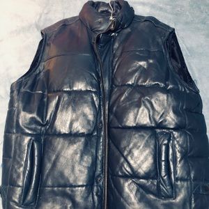 Men’s blue  leather vest